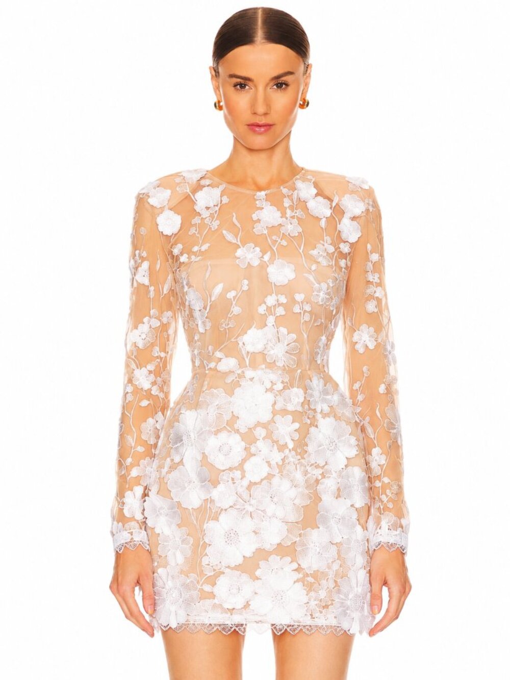 Bronx and Banco Bouquet Maraya Mini Dress White Floral XS MSRP $850